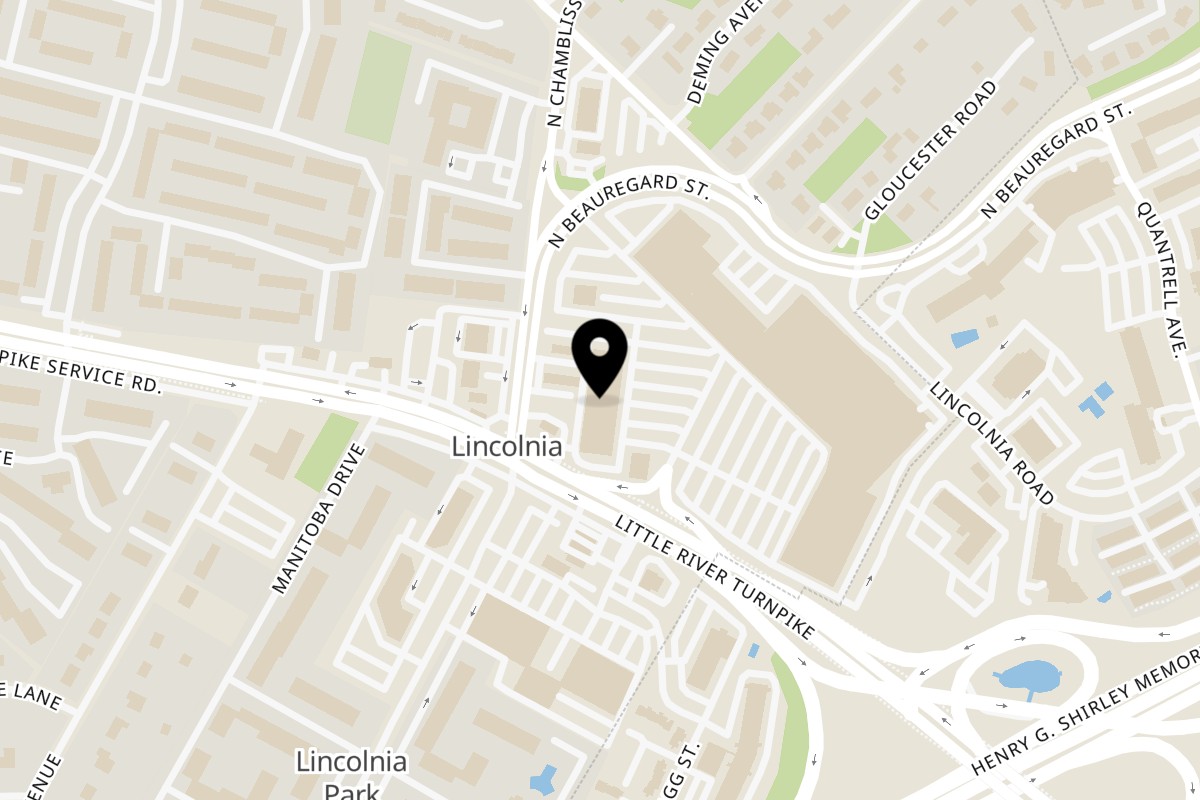 Map showing the location of Linjee Thai on 6244-K Little River Turnpike in Alexandria